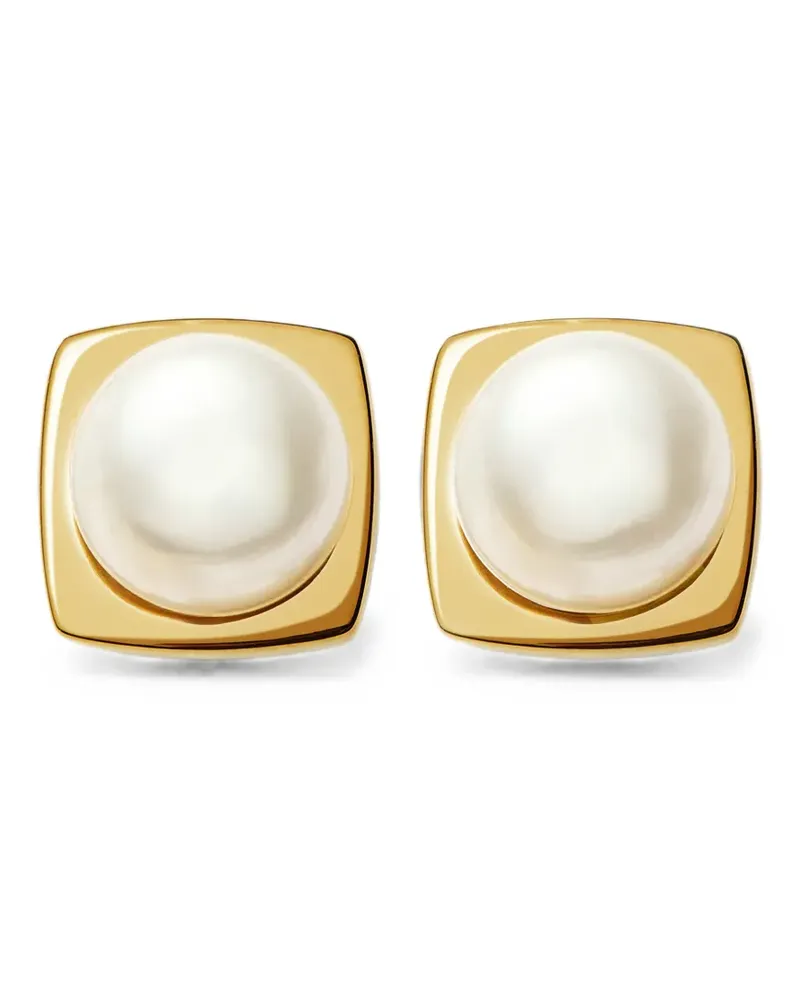 Missoma Eckige Ohrringe mit Perlen - Gold Gold