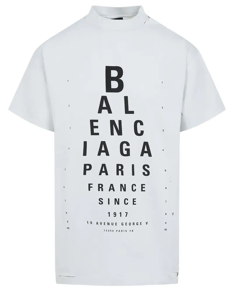 Balenciaga T-Shirt mit Logo-Print - Weiß Weiß