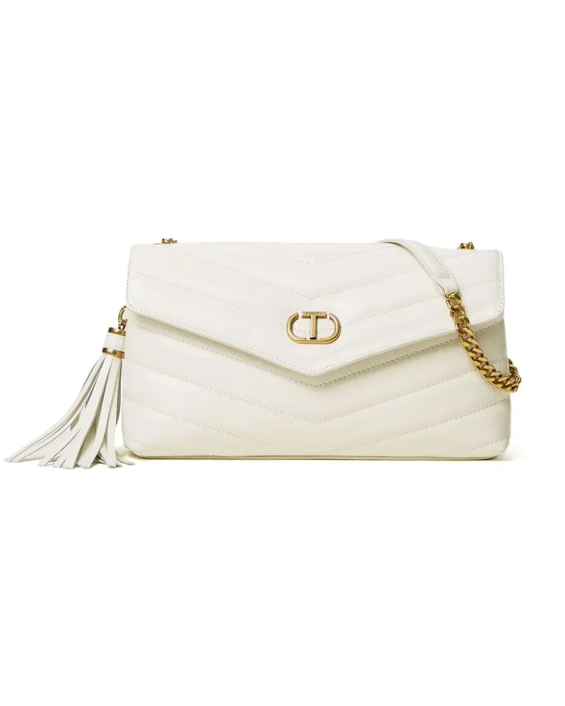 Twin-Set Mittelgroße Dreamy Schultertasche - Weiß Weiß