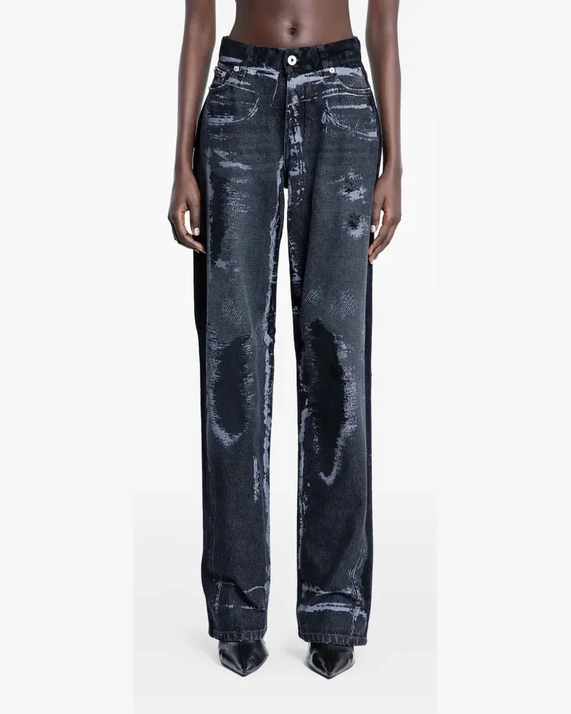 Jean Paul Gaultier Beflockte Jeans - Schwarz Schwarz