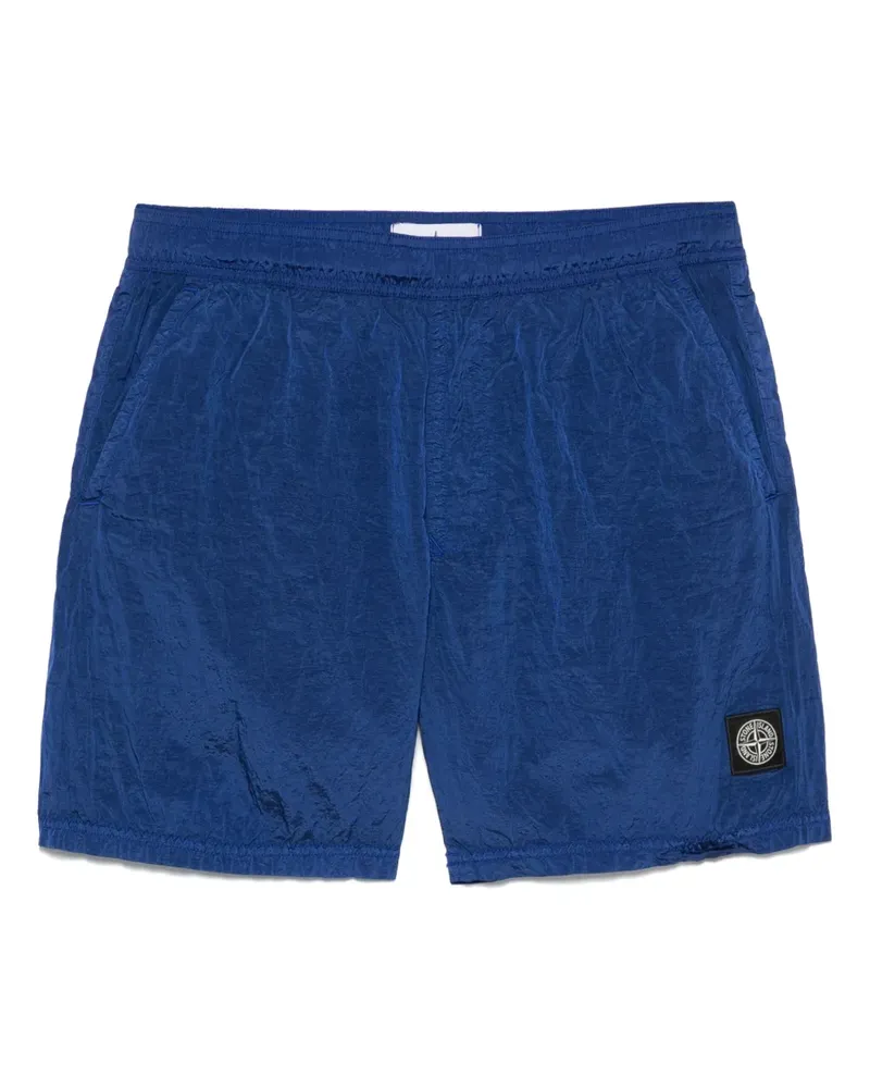 Stone Island Badeshorts mit Kompass-Patch - Blau Blau