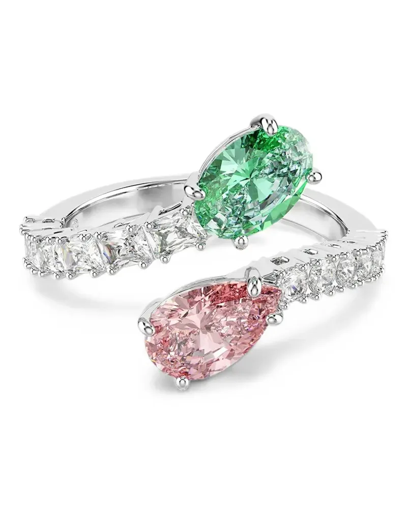 Swarovski x Ariana Grande crystal-embellished open rings - Silber Silber