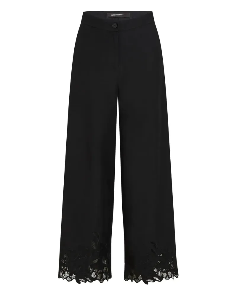 Karl Lagerfeld Hose mit Spitze - Schwarz Schwarz