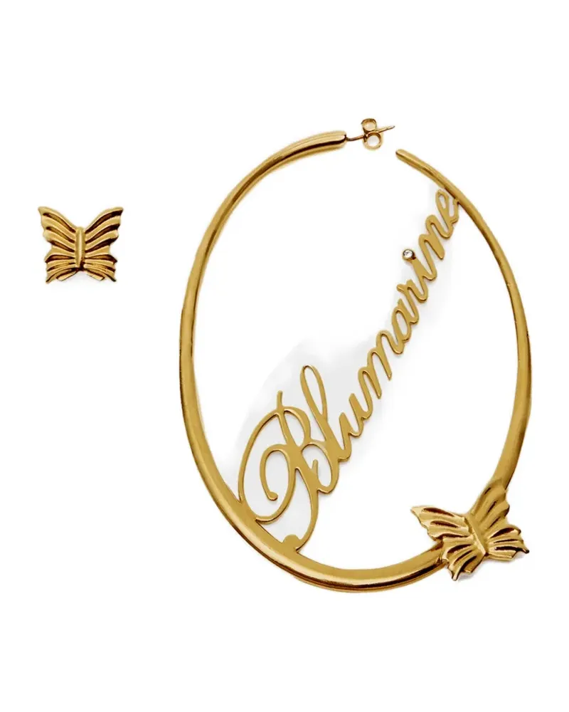 Blumarine logo-lettering earrings - Gold Gold