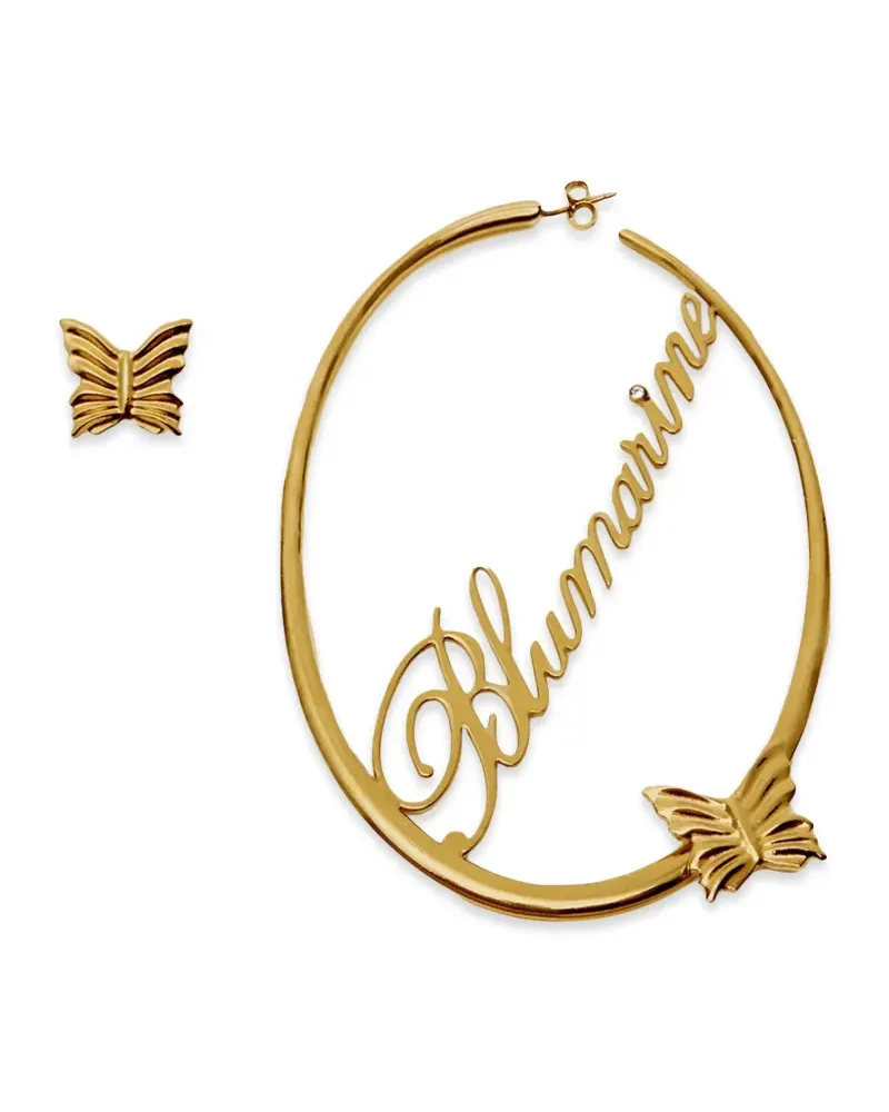 Blumarine Ohrringe mit Logo-Detail - Gold Gold