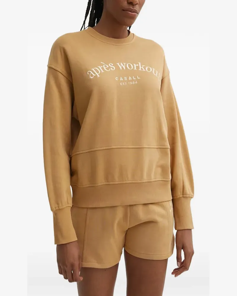 Casall logo-embroidered dropped-shoulder sweater - Braun Braun