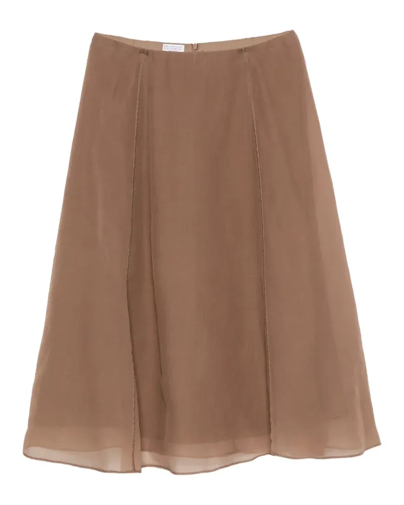 Brunello Cucinelli sheer panelled skirt - Braun Braun