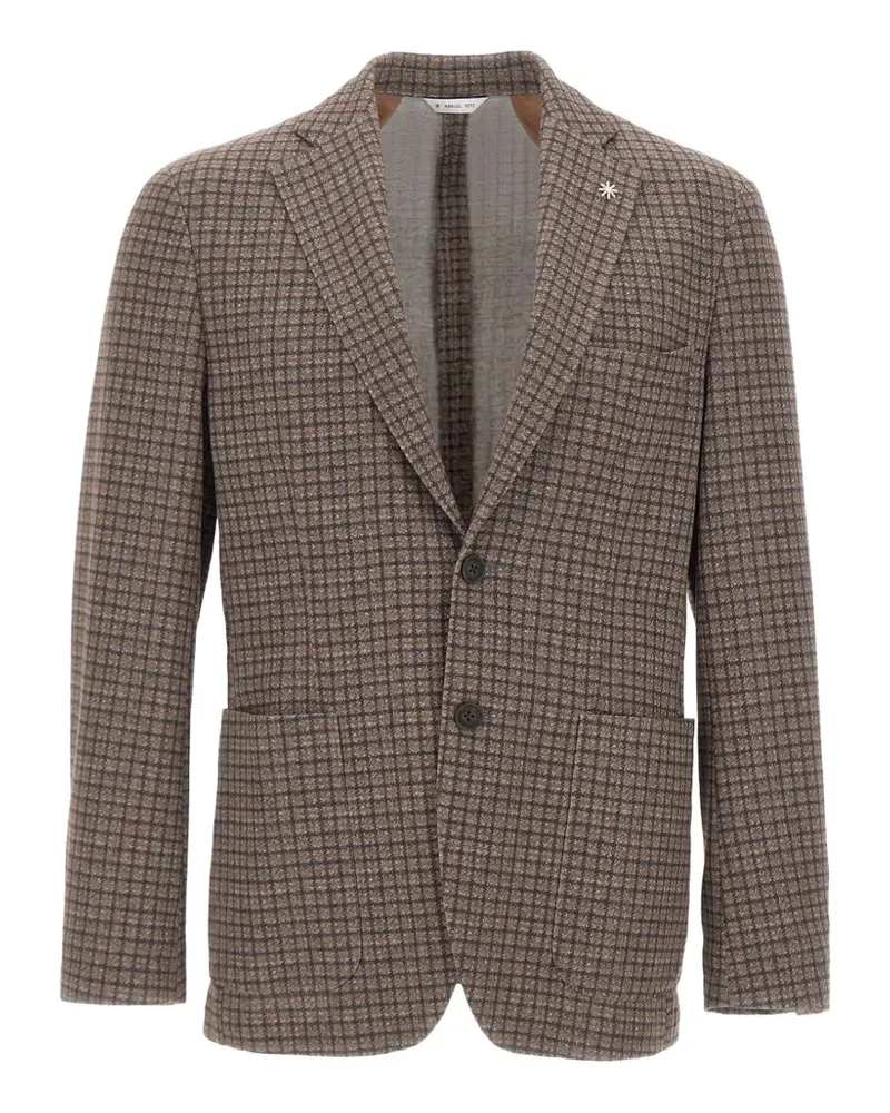Manuel Ritz checked single-breasted blazer - Braun Braun