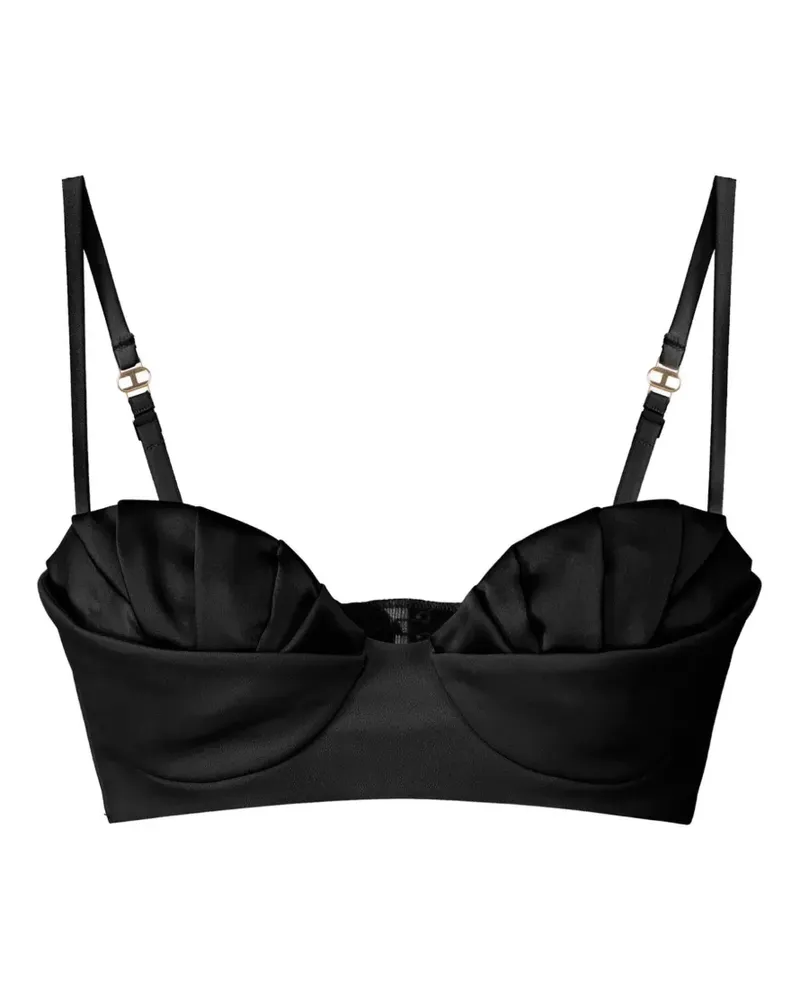 Elisabetta Franchi pleated crepe bra - Schwarz Schwarz