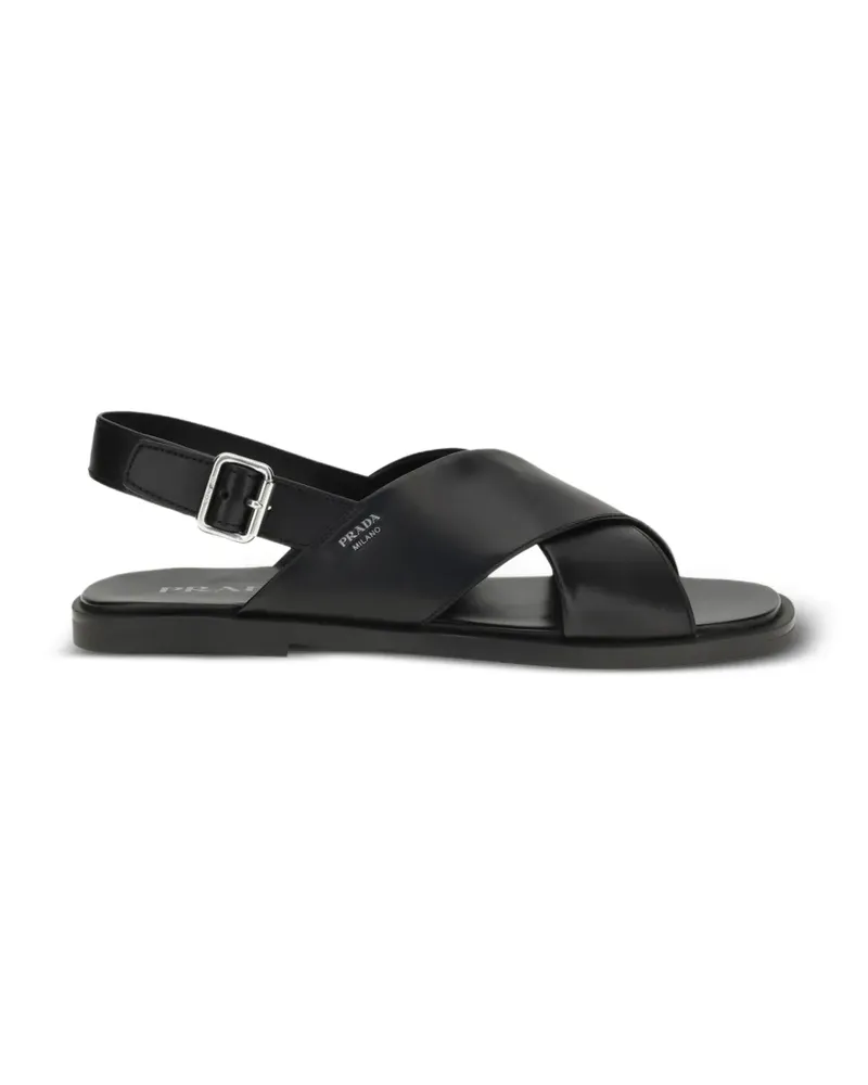 Prada Saffiano criss-cross sandals - Schwarz Schwarz