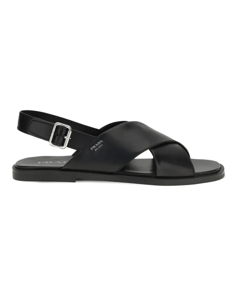 Prada Saffiano criss-cross sandals - Schwarz Schwarz