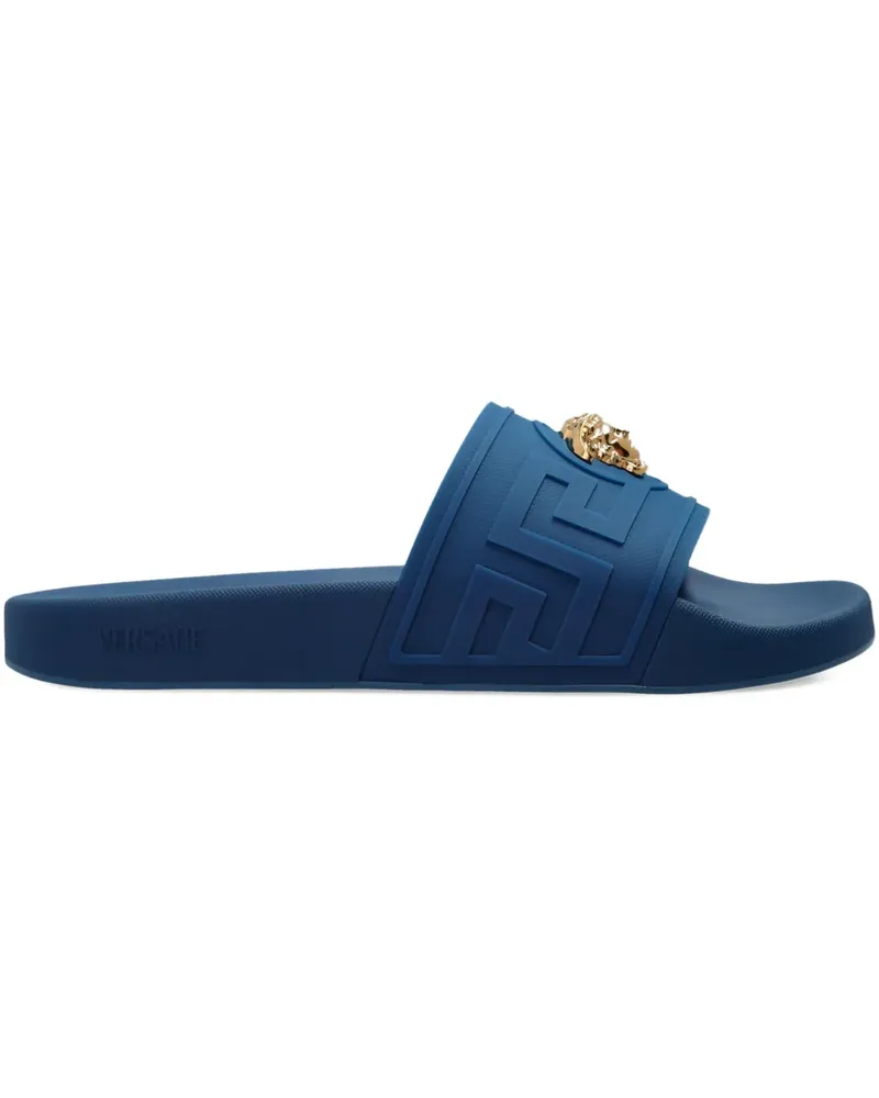 Versace Pantoletten mit Medusa-Kopf - Blau Blau