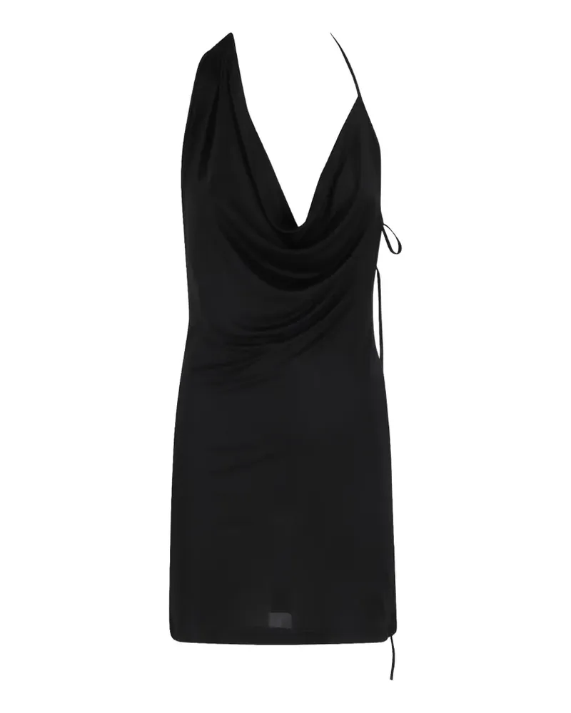 Amazuìn RAVI draped cowl-neck mini dress - Schwarz Schwarz