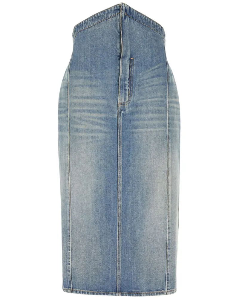 Alexander McQueen Midirock aus Denim - Blau Blau