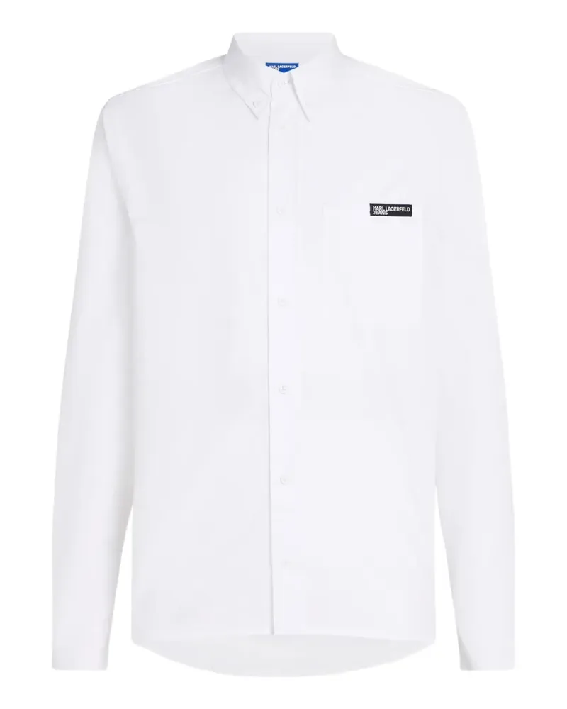Karl Lagerfeld logo-patch poplin shirt - Weiß Weiß