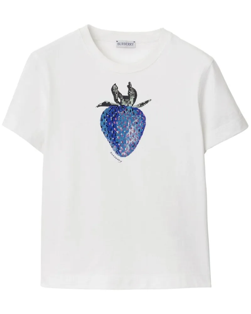 Burberry T-Shirt mit Kristallen - Weiß Weiß