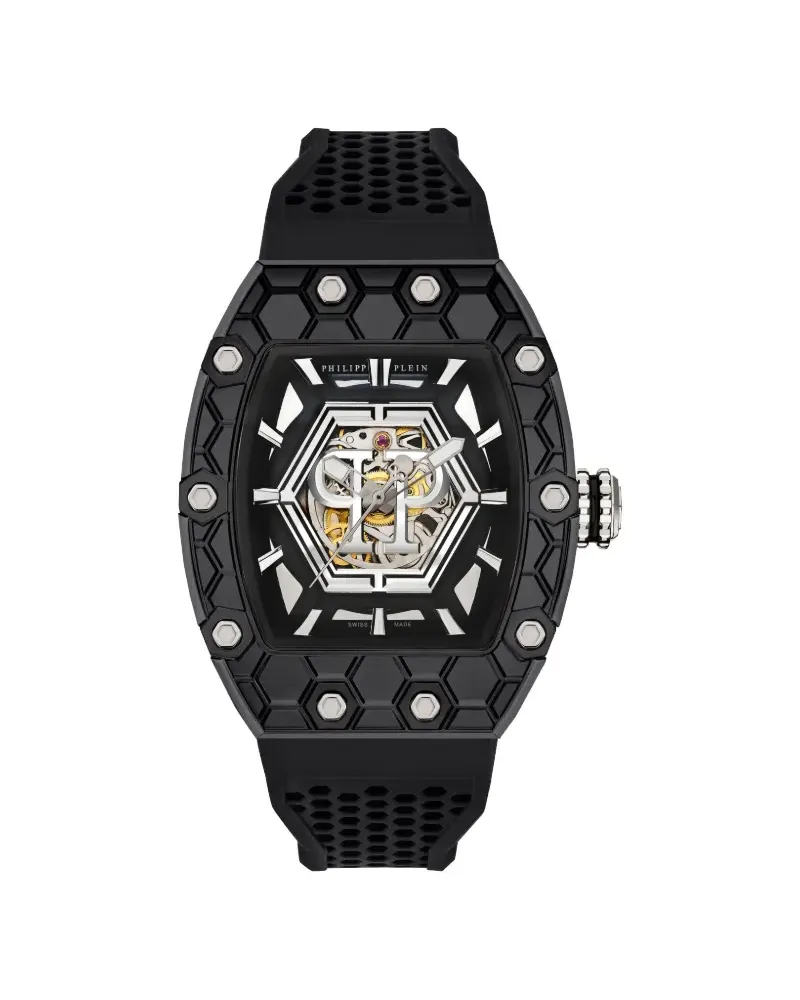Philipp Plein Crypto King Hexagon Noir Samurai 55mm - Schwarz Schwarz