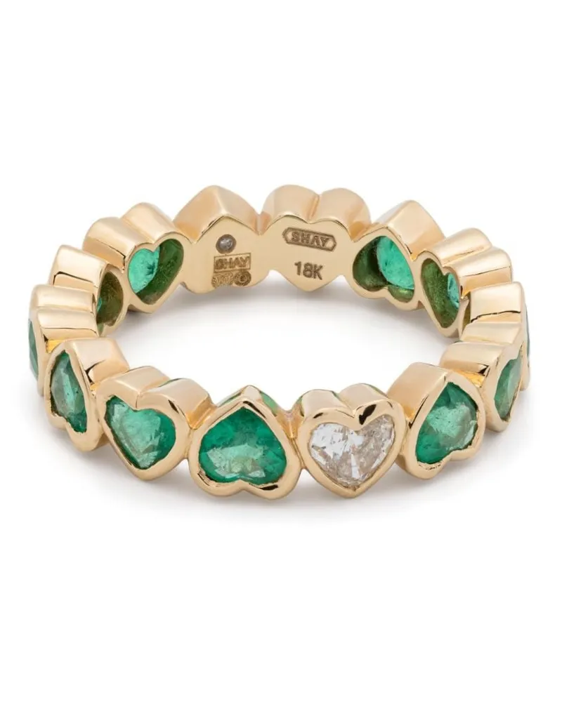 SHAY 18kt Heart Gelbgoldring mit Diamanten