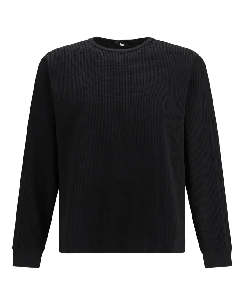 Herno Sweatshirt mit Waffelstrick-Muster - Schwarz Schwarz