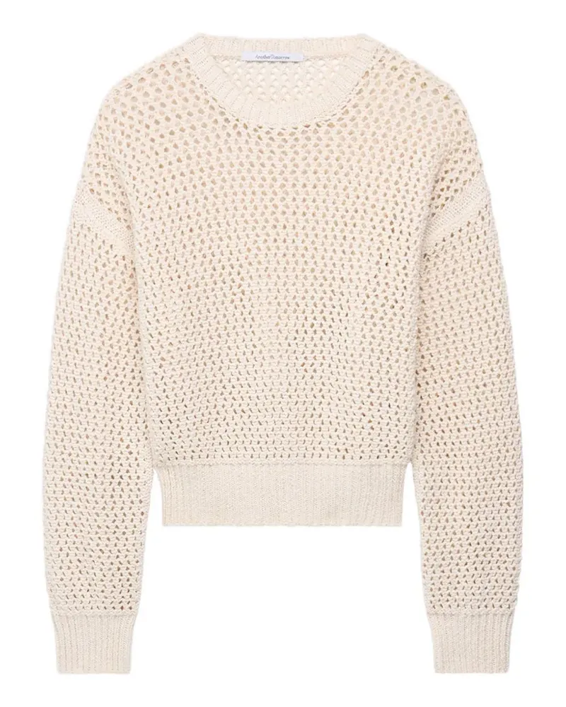 Another Tomorrow open-knit crew-neck sweater - Nude Nude
