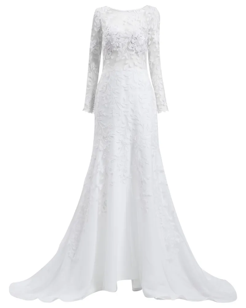 Tadashi Shoji Bestickte Seidenrobe - Weiß Weiß