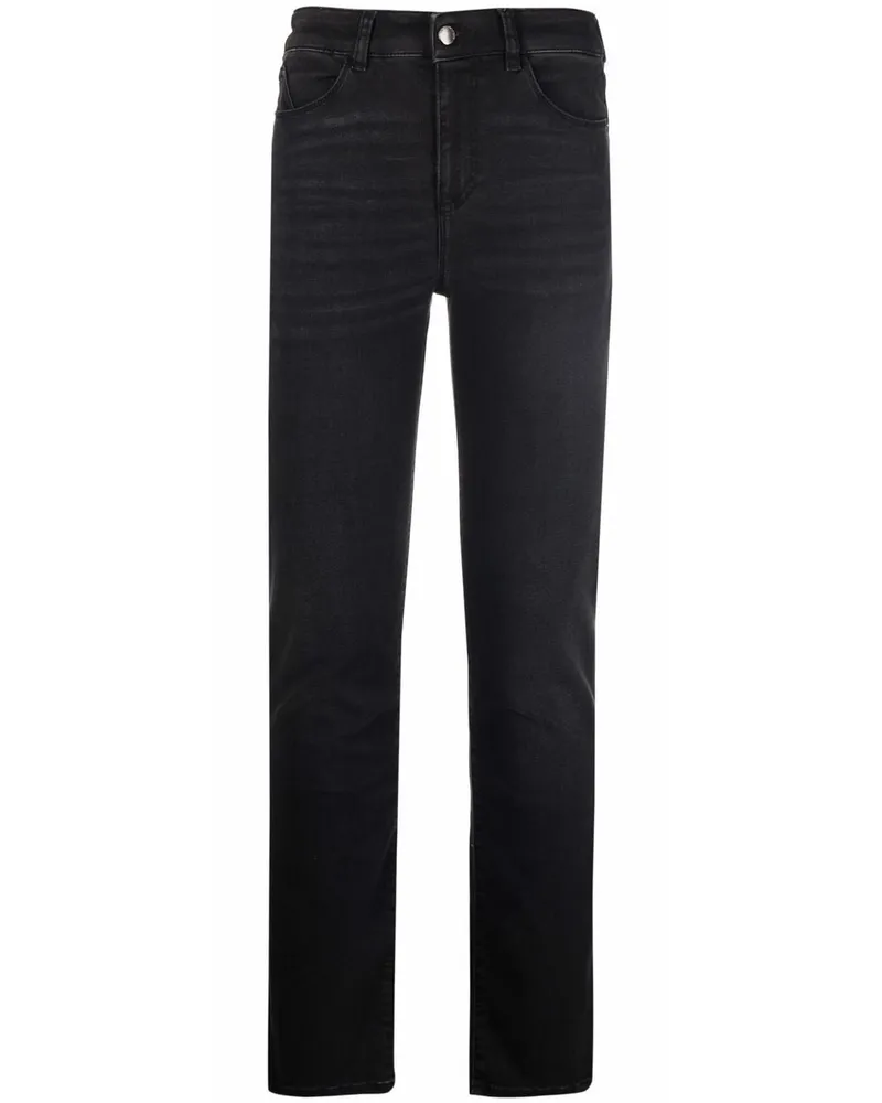Emporio Armani Schmale Hose mit Logo-Patch - Schwarz Schwarz