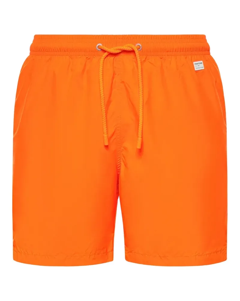 MC2 Saint Barth logo-patch drawstring swim shorts - Orange Orange