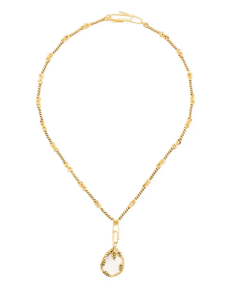 Aurélie Bidermann twisted-chain paperclip charm necklace - Gold Gold
