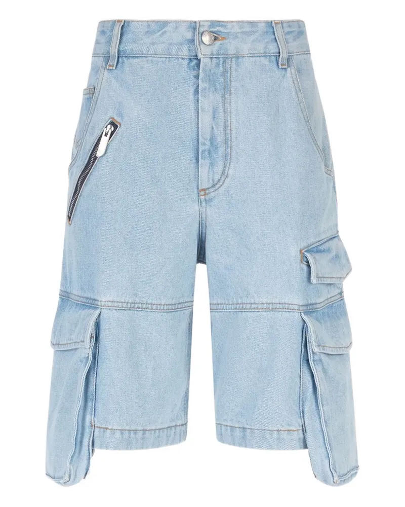 GCDS Jeans-Shorts mit aufgesetzten Taschen - Blau Blau
