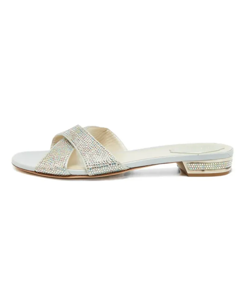 René Caovilla crystal-embellished criss-cross sandals - Gold Gold