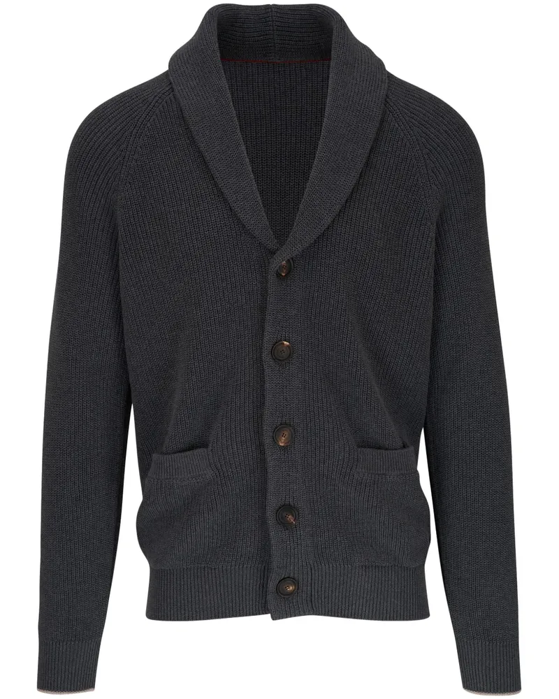 Brunello Cucinelli Fein gestrickter Cardigan - Grau Grau