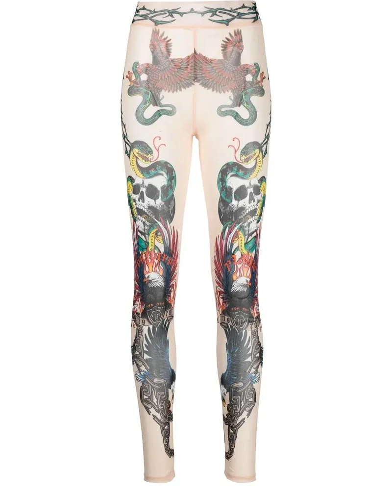 Philipp Plein Leggings mit Print - Nude Nude