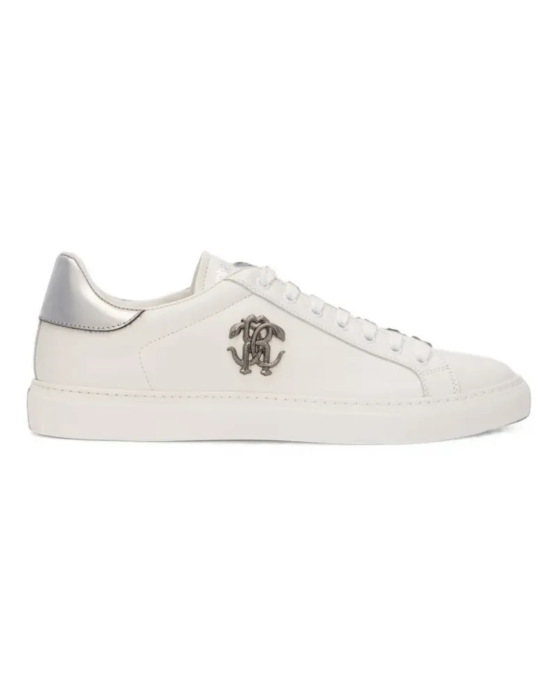 Roberto Cavalli Low-Top-Sneakers mit Monogramm-Schild - Weiß Weiß