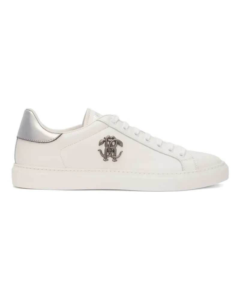 Roberto Cavalli Low-Top-Sneakers mit Monogramm-Schild - Weiß Weiß