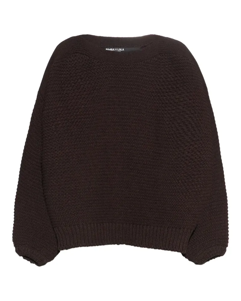 BIMBA Y LOLA Pullover mit U-Boot-Ausschnitt und Volumen - Braun Braun