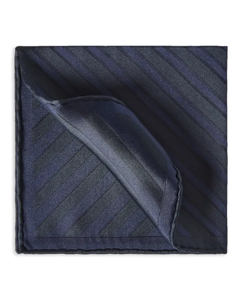 Brunello Cucinelli Einstecktuch aus Seide mit Querstreifen - Blau Blau