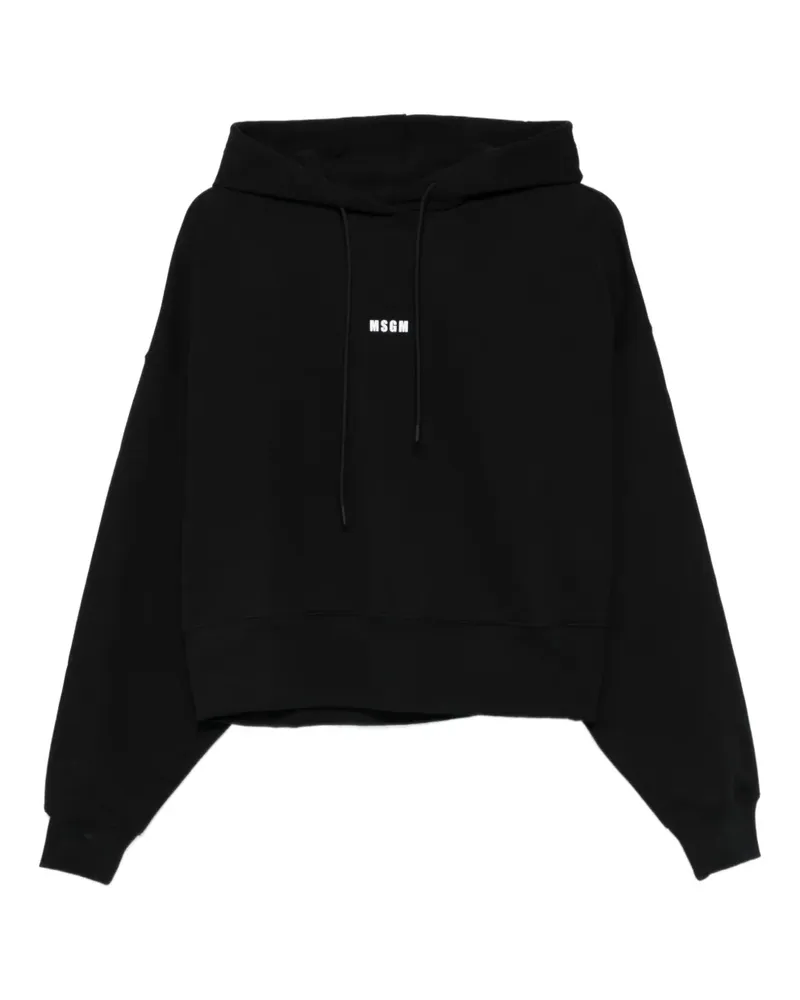 MSGM Kapuzenoberteil mit Logo-Detail - Schwarz Schwarz