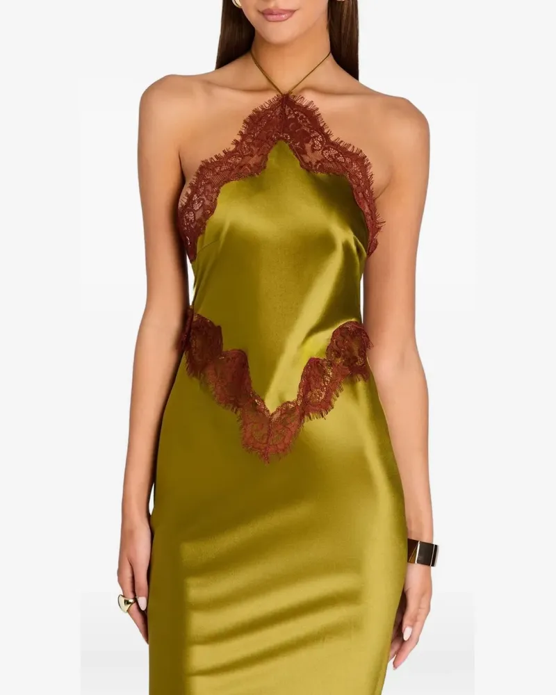 Retrofête Everly Kleid mit Spitzenbesatz - Grün Grün