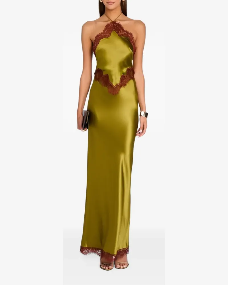 Retrofête Everly Kleid mit Spitzenbesatz - Grün Grün