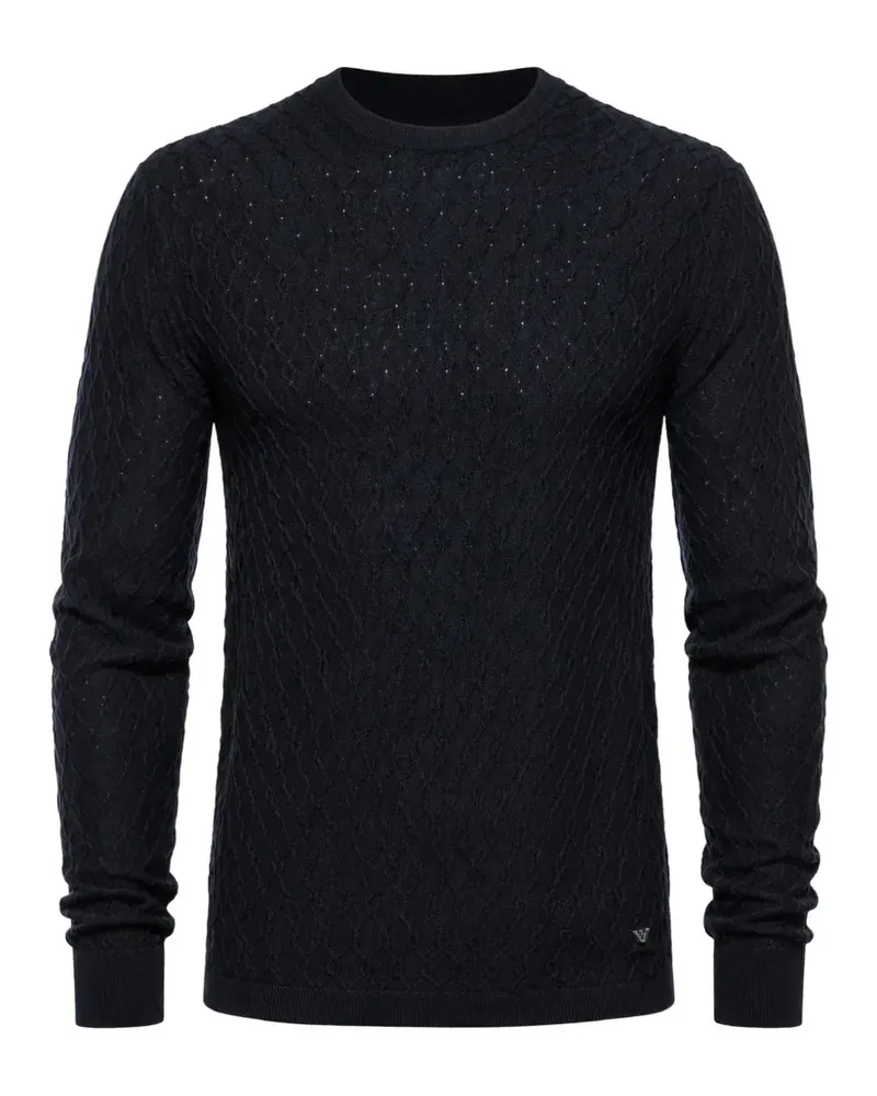 Emporio Armani Strukturierter Pullover - Schwarz Schwarz