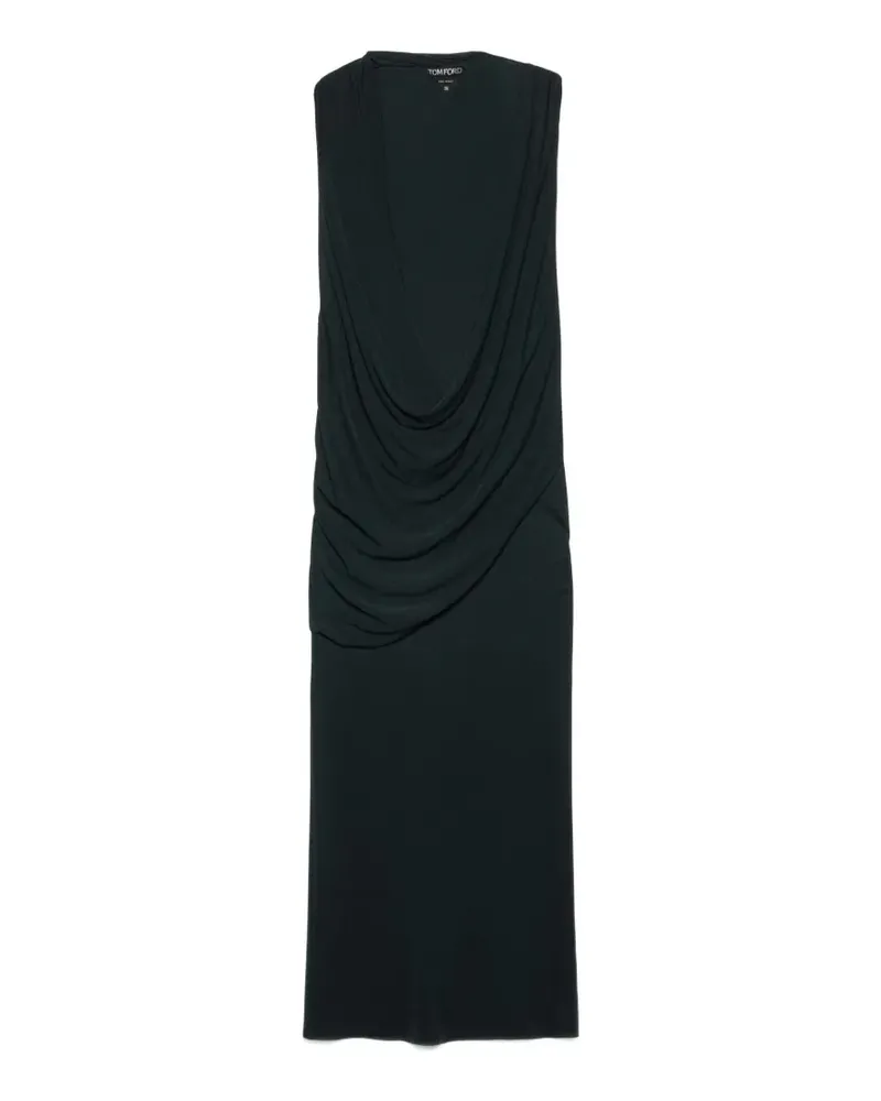 Tom Ford crepe jersey asymmetric draped cocktail dress - Schwarz Schwarz