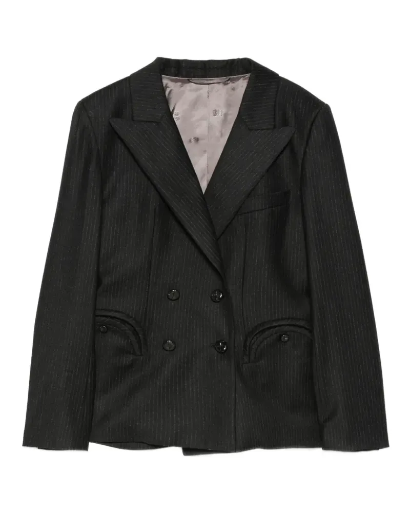 Blazé Milano pinstriped double-breasted jacket - Schwarz Schwarz