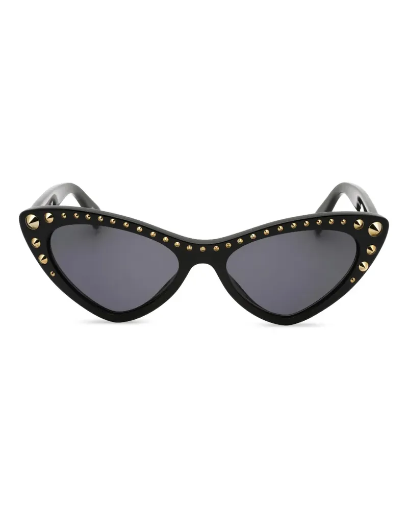 Moschino Cat-Eye-Sonnenbrille mit Nieten - Schwarz Schwarz
