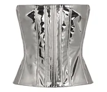KIM DOLCE&GABBANA Korsett-Top aus Satin - Silber