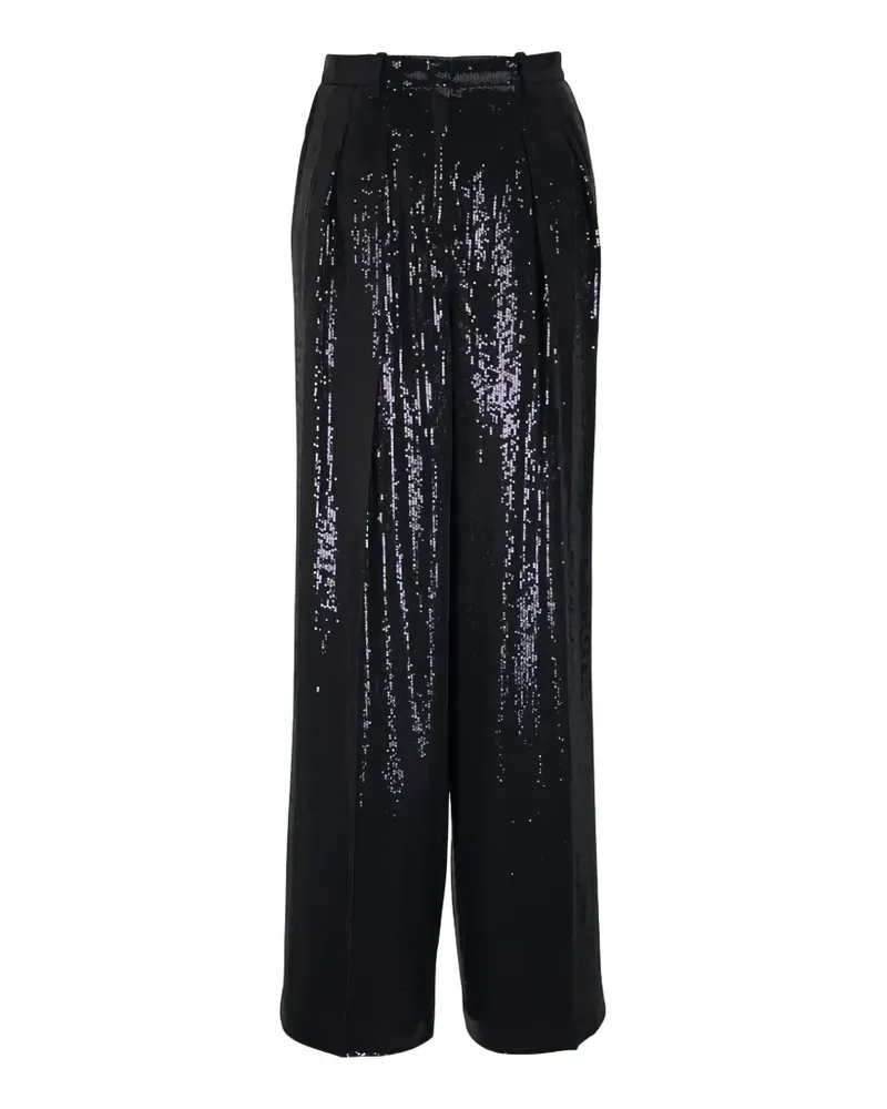 Michael Kors Weite Crepe Sablé-Hose mit Pailletten - Schwarz Schwarz