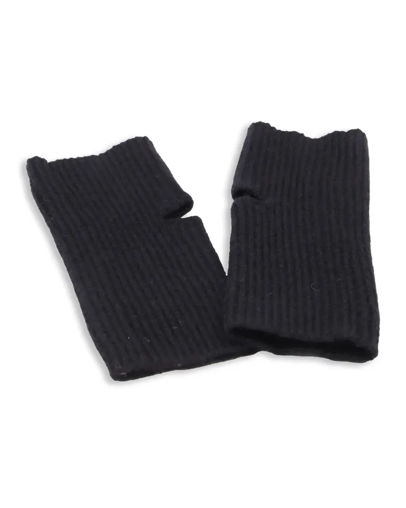 Club Monaco ribbed-knit fingerless gloves - Schwarz Schwarz