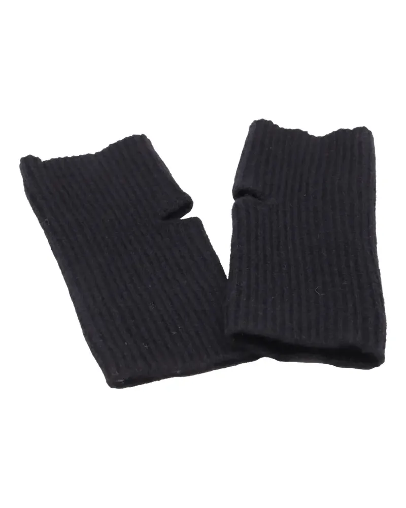 Club Monaco ribbed-knit fingerless gloves - Schwarz Schwarz
