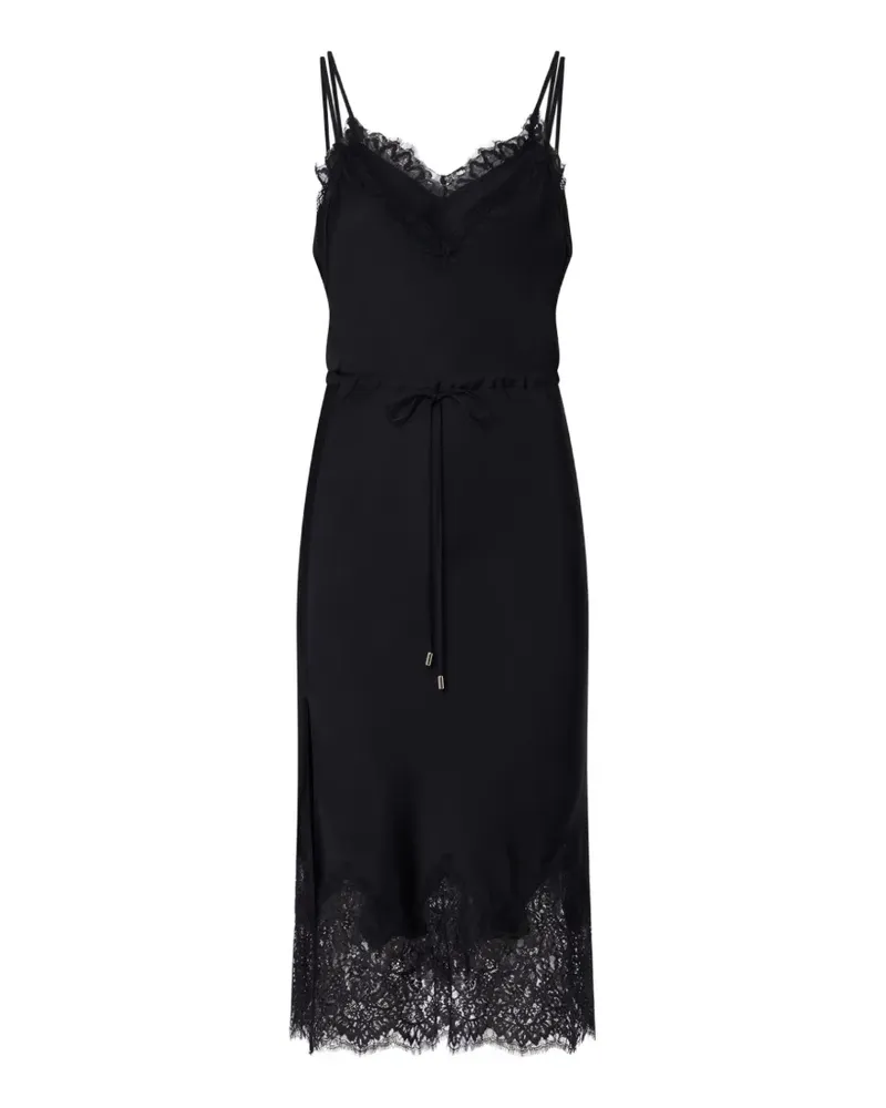 Liu Jo Midikleid aus Satin und Spitze - Schwarz Schwarz