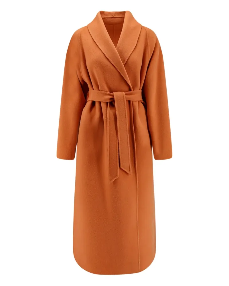 Hevò belted wool coat - Orange Orange