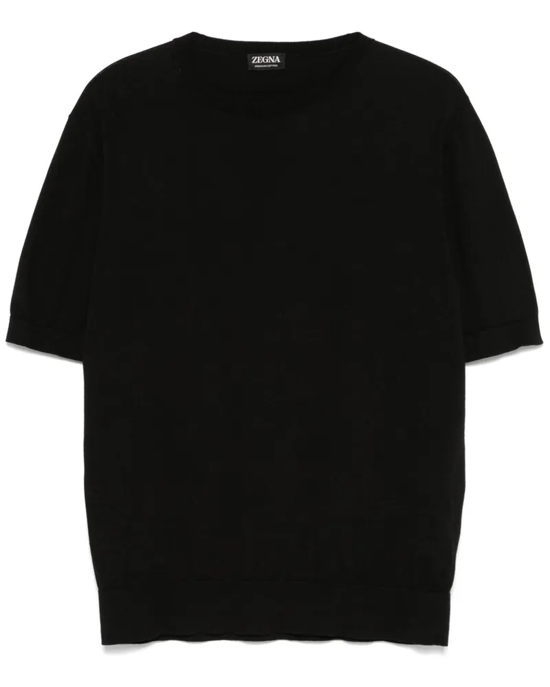 Ermenegildo Zegna Gestricktes T-Shirt - Schwarz Schwarz